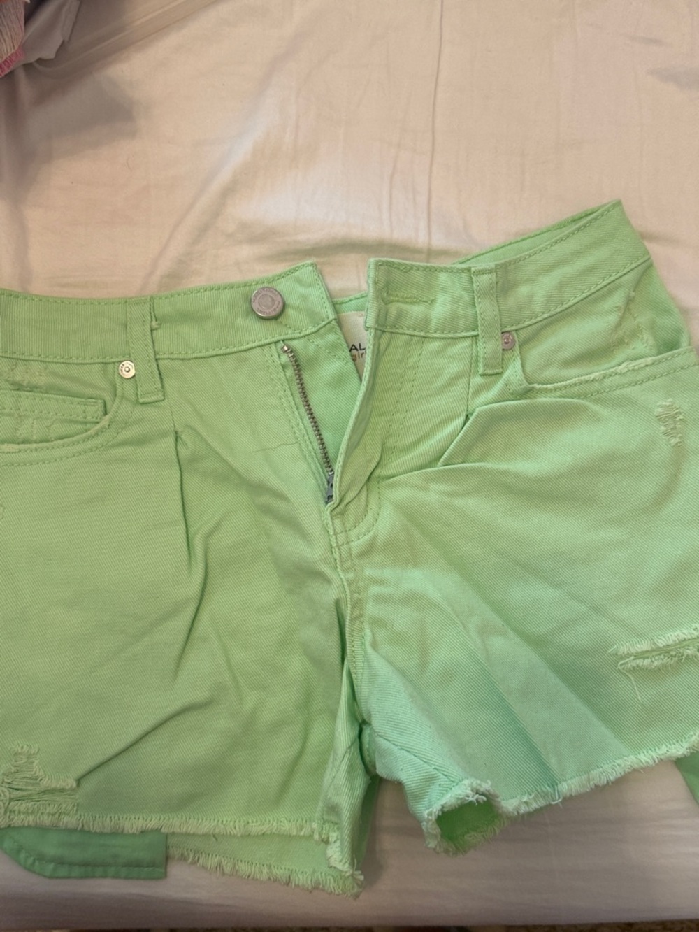 Habitual Light Green Denim Shorts